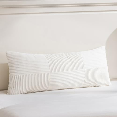 FDTERN 1 Stück Creme Kissenbezug 40x145 cm Weich Kordsamt Kissenbezüge Kissenhülle Dekokissenbezug Sofakissen Dekokissen Boho Deko für Sofa Schlafzimmer Wohnzimmer Balkon (Ohne Kissenfüllung)