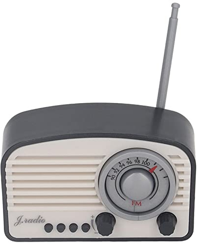 Hztyyier Niedliches Puppenhaus-Miniatur-Radio-Modell, Vintage-realistisches Puppenhaus-Radio, Ideales für, Kunststoffmaterial (Black)