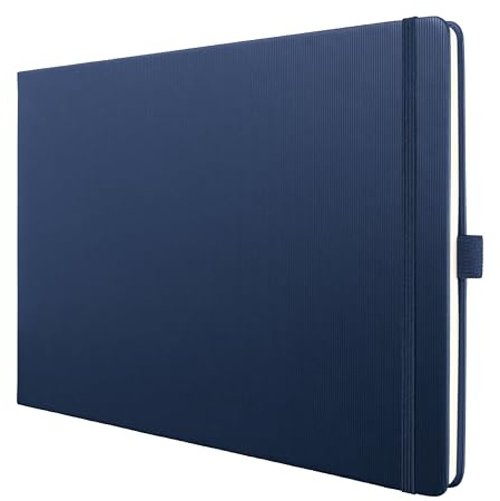 Sigel Conceptum Premium Notizbuch A4 quer dotted dunkelblau Hardcover | CO206, 132 perforierte Seiten, Quickpocket, Stiftschlaufe und Gummibandverschluss