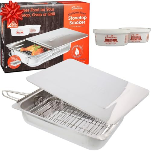 Camerons produits s491 une Cuisinière Smoker avec couvercle, 39 cm x 9 cm x 28 cm