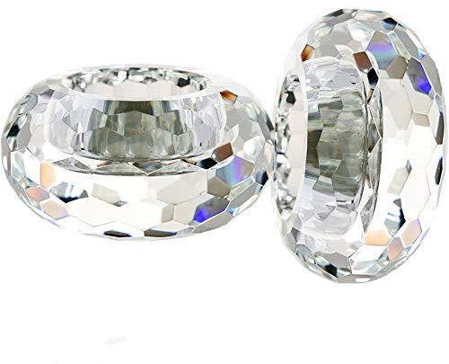 Crystal Tea Light Candle Holder Set of 2 - Small 4x8cm, Elegant Hand-Cut Glass Tea Lights for Wedding, Home & Table Decor - Gift Box Included