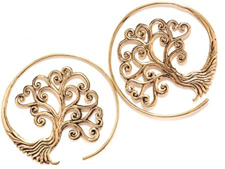 Schmuck Ohrhänger SCARLETT Ø 4.4 cm Baum des Lebens Bronze