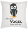 Crealuxe Der frühe Vogel kann Mich mal Zierkissen, Sofakissen, bedrucktes Kissen, Baumwollkissen