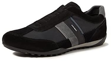 Geox U Wells A, Sneakers para Hombre, Multicolor (Black/Dk Jeans), 44 EU