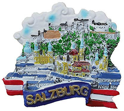 Salzburg Österreich 3D-Kühlschrankmagnet, Reise-Souvenir, Geschenk, Heim- und Küchendekoration, Magnetaufkleber, Salzburg Österreich Kühlschrankmagnet-Kollektion