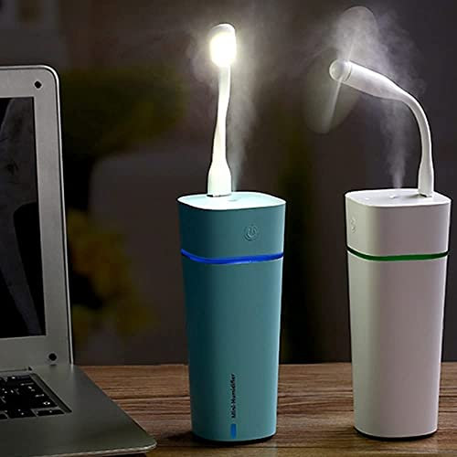 Humidificateur et Brumisateur d’air Portable | Toutes saisons | Bien-être et hygiène | Idéal Enfants,bébés,Personnes âgées et Animaux | Ventilateur et Lampe LED Via USB