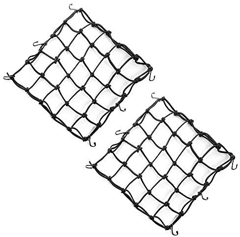 Rete Elastica Moto - 2 pcs Rete Ragno Moto Portaoggetti Portapacchi con 6 Ganci per FIssaggio Alla Moto 40X40 cm