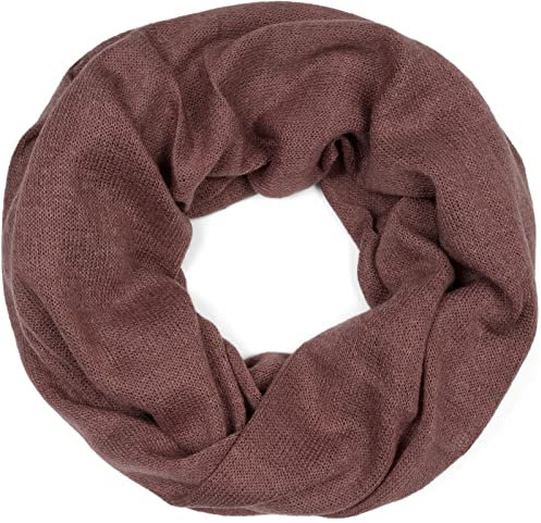 styleBREAKER weicher Feinstrick Loop Schal in edler Melange Optik, Schlauchschal, fein gestrickt, Unisex 01016135, Farbe:Mauve