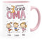SpecialMe® Tasse Die schönsten Gründe Oma zu sein mit Enkel-Kindern und Namen personalisiertes Geschenk für Oma Oma rosa Keramik-Tasse