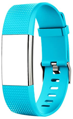 CoolGadget Armband kompatibel mit Fitbit Charge 2 aus Silikon, [Flexibles Sport Fitness Uhren Band], Damen und Herren - Hellblau