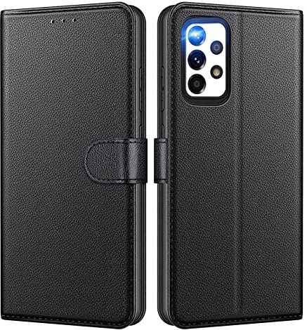 NWNK13 For Samsung Galaxy A53 5G Case Leather Wallet Book Flip Stand View Phone Cover with Card Holder Slots Compatible with Galaxy A53 (Black)