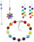 Soulnioi 7 Chakra Ball Beads Colorful Stone 6MM Dangle Drop Earrings, Colorful Seven Chakra Beaded Adjustable Bracelet and Seven Chakra Hexagram Amethyst Pendulum Pendant Chain