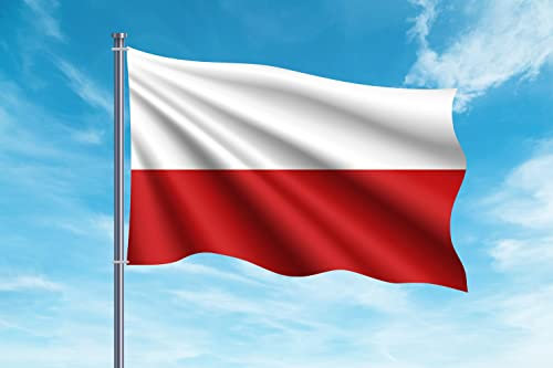 OEDIM Bandera de Polonia | 150x85cm | Reforzada y con Pespuntes | Bandera con 2 Ojales Metálicos y Resistente al Agua