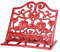 MINLUFUL Vintage Cookbook Stand, Robust Wrought Cast Iron Recipe Book Holder for Kitchen Counter, Large Metal Cook Book Stand with Pumpkin Design, Red