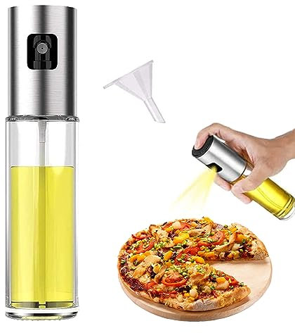 DDUP Oil Sprayer Dispenser, Oil spray bottle Vinegar Sprayer, Dressing Spray Grilling Olive Oil Glass Bottle 100ml, Kitchen Gadgets for Air Fryer Kitchen Cooking Salad Baking BBQ(1PACK)