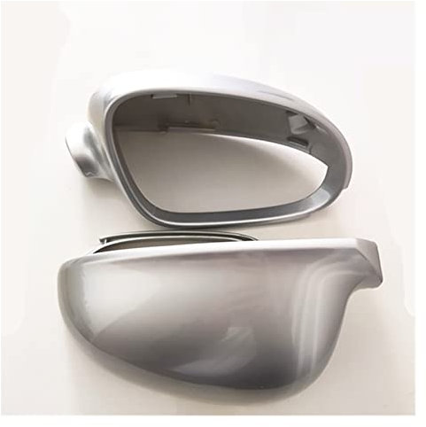 Spiegelkappen 1 Paar Für VW Für Jetta MK5 Für Golf 5 MK5 Für Passat B6 2006-2011 Schwarz & Silber Auto Seitenspiegel Abdeckung Rückspiegel Automotive Trim Seitenspiegelkappe (Farbe : Silber)