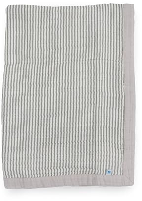 Little Unicorn Newborn Receiving Quilt | Ultra- Soft, Multi-Layered Muslin Fabric | Gift for Newborns & on-The-go (Grey Stripe)