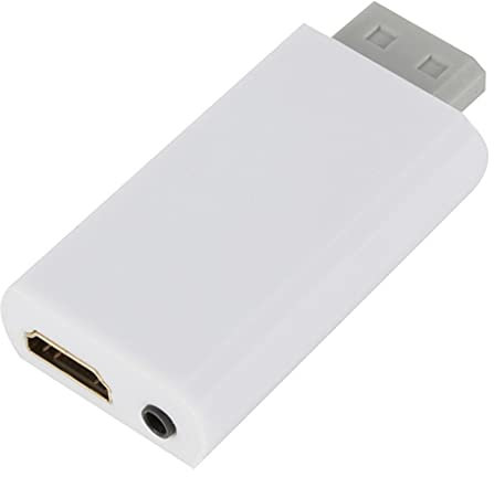 DOMELA Câble Audio, câble d'instrument, convertisseur WII vers HDMI Full HD 1080P Wii 2 Audio 3,5 mm for écran PC HDTV vers Adaptateur (Couleur : comme indiqué, Taille : Taille Unique)