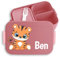 Kinder Bento Box Midi Lunchbox für Mepal Bentobox - Tiger süß Tigermotiv Großkatze Raubtier - 900 ml - Rosa - brotdose zootiere fächern personalisierte essen