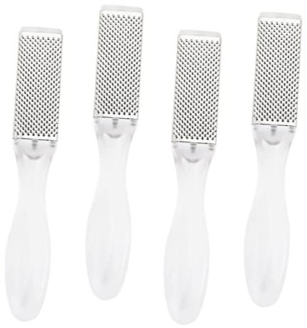 DOITOOL 4 Piezas Tabla Para Frotar Los Pies Raspador De Metal Raspador De Talón Afeitadora De Talón Herramienta De Masaje Raspador De Masaje Acero Inoxidable Doble Cara Piedra Pómez