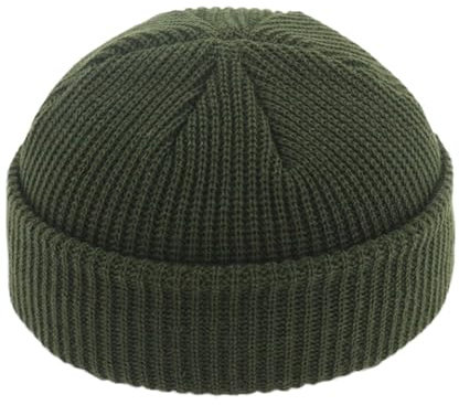 SLEEKEE 1 Grüne Beanie-Mütze, Fischer-Mütze, Beanie-Strickmütze, Beanie-Retro-Mütze, Geeignet Für Fischer, Arbeiter, Modekleidung