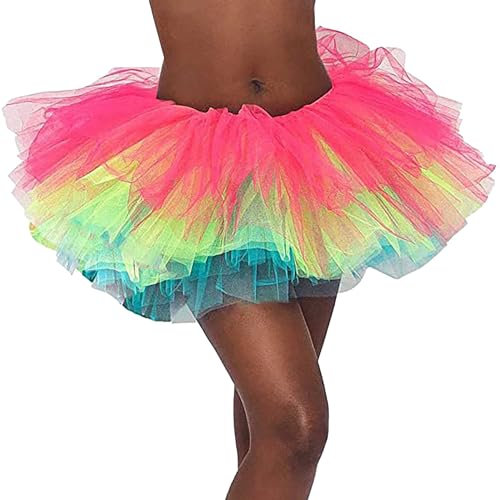 Deals of The Day Tüllrock Mit Lichterkette Karneval Tüllrock Weiss Damen Tutu Rosa Fasching Damen Glitzer Tüllrock Rot Damen Kostüm 90Er Jahre Damen Damen Tüllrock Karneval Kostüm