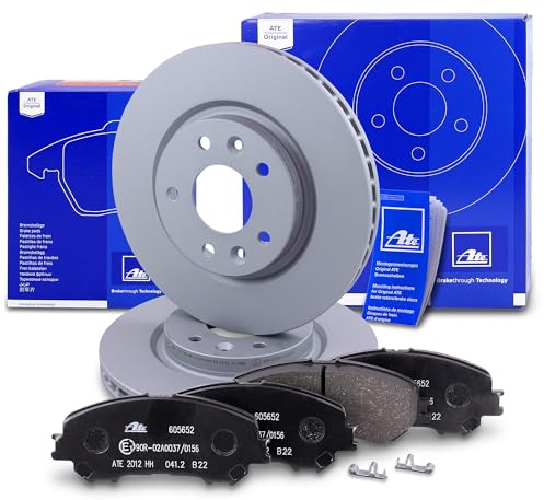ATE Bremsenset Vorderachse inkl. Bremsscheiben vorne Ø 296 mm belüftet und Bremsbeläge vorne Kompatibel mit NISSAN QASHQAI 2 SUV (J11, J11_)