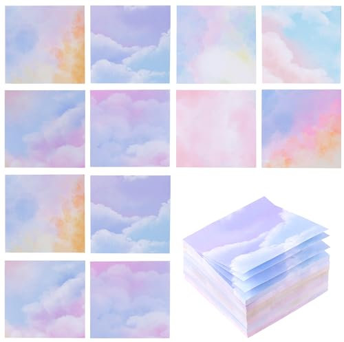 Roosea 12 Packung Haftnotizen Pastell, 80 x 80mm klebezettel bunt, Selbstklebende Klebezettel, Farbige Haftnotizen für Büro Zuhause Schule Sitzung (600 Blatt)