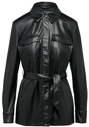 comma Overshirt mit Gürtel aus Fake Leather