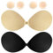Kisvic Klebe BH Push up, 2 Stück Rückenfrei Trägerloser BH mit 2 Paar Nippelpads, Wiederverwendbare Unsichtbarer Klebebh, Backless Selbstklebender BH für Party, Hochzeit (Schwarz+Nude, D)