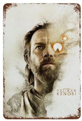 FUCIIhUUN Obi-Wan Kenobi Poster, Wanddekoration, Kunst, Metallblech-Poster, moderne Heimdekoration, Kunst, Metallposter, Hausbar, Laden, Dekorationen, Vintage-Schild, Geschenk, 30 x 20 cm