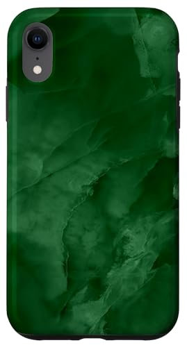 Dark Jade Sage Green Marble Illustration Case for iPhone XR