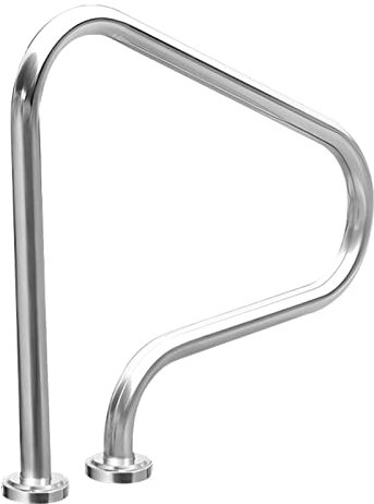 Corrimano per piscina altezza 80 cm con kit di installazione - per ingressi piscine interrate, corrimano per scale per piscina esterna a 3 pieghe in acciaio inossidabile 304