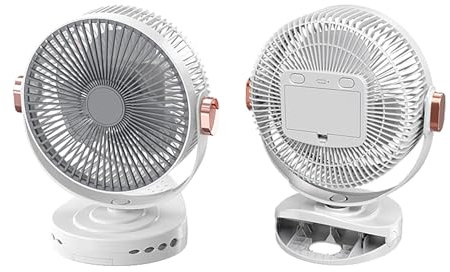 Ventilateur portable à clipser, ventilateur clipsable de 8 pouces, mini ventilateur de table rechargeable par USB, avec pince robuste - Ventilateur de refroidissement personnel ultra silencieux for la