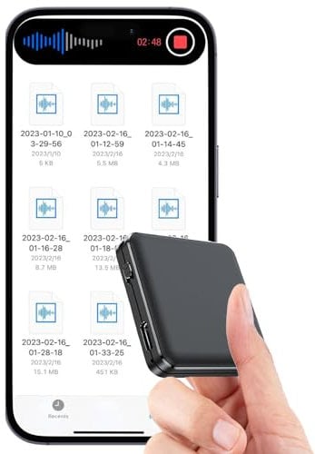 64G Magnetic Voice Recorder - 160 Hrs Battery Life, 800 Hrs Storage, 1536kpbs - Voice Activated, One-Button Recording, Phone and Computer Playback - Ideal for Lectures, Meetings, Interviews, Classes