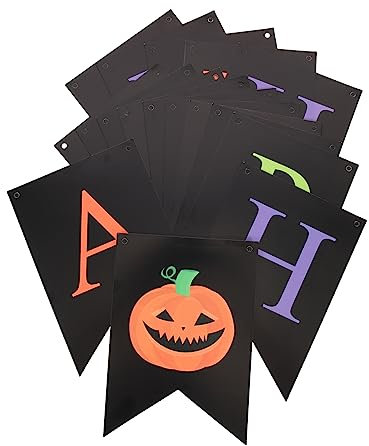 ifundom Halloween Banner Dekoration Party Supplies Für Halloween-feiern Faltbares Happy Birthday Banner Mit Geistern Und Kürbissen Für Wände Und Fenster