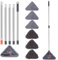 Trapeador de limpieza de pared, herramienta de limpieza de techo 3 en 1, trapeador triangular con 6 almohadillas de felpilla de microfibra para paredes pintadas, ventanas, pisos, zócalos