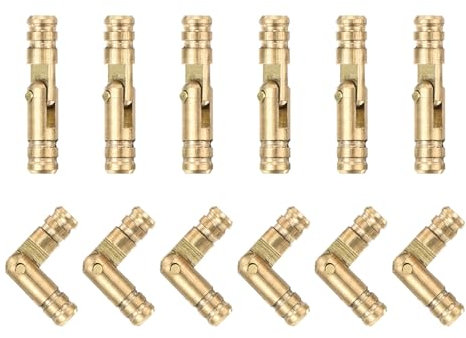 QUARKZMAN 12 Piezas Bisagra de Barril Invisible de Latón, Bisagras Ocultas de 20x4mm, Soporte Plegable Cilíndricas Ocultas para Caja de Recuerdos DIY Puerta de Gabinete