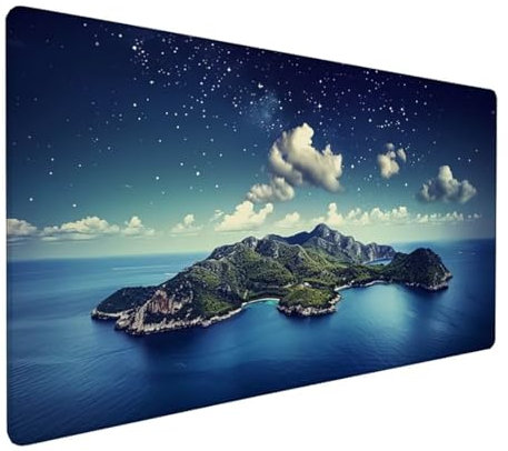 Gaming Tapis de Souris XXL 800 x 400 x 3 mm Grand Tapis de Souris Bleu Mouse Pad Mer Tapis Souris Résistant à l'eau Surface Lisse et Base en Caoutchouc Anti-dérapant, Decoration Chambre Gifts Z-521