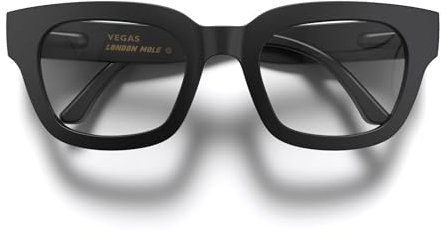 LONDON MOLE® Vegas Modebrille | Zero's mit klaren Gläsern | Coole, übergroße quadratische/rechteckige/trapezförmige Rahmen | Herren Damen Unisex | Federgelenke