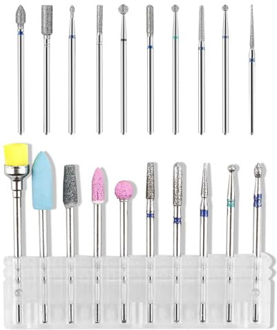 20 Stück Nagelfräser Aufsätze, Nagelfräser Bits, Fräser Bits, Nail Drill Bits, Professionelles Set für Maniküre und Pediküre Nagelpflege