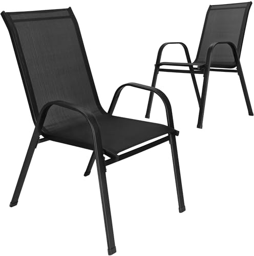 SPRINGOS Balkonstühle 2er Set – Wetterfeste Balkonmöbel für kleinen Balkon mit ergonomischem Design – Bequeme Gartenstühle für Terrasse & Outdoor