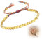 OUDQFCJ 1 Stück tibetische Kupferperlen-Armbänder, handgefertigt, geflochten, verstellbar, dreiseitiger Perlenstil, Kupferperlen und Faden 16-26 cm buntes