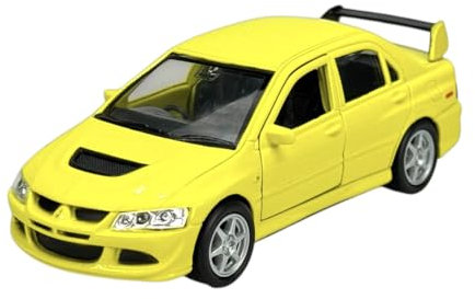 Welly Modell Auto Kompatibel mit Mitsubishi Lancer Evolution VIII Evo 8 Gelb ca 1/34-1/39 Metall Die Cast Neu im Kasten