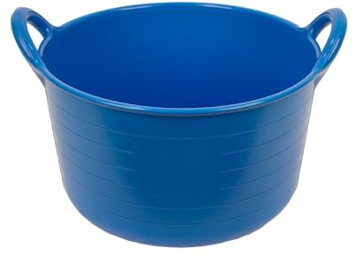 Gorilla Plas 2 Handled Power Tub 30L Flexible 2-Handles Eco Friendly Tub Durable Heavy Duty Weather Resistant Lightweight Suitable for Home DIY Builders Gardening or Storage (Blue)