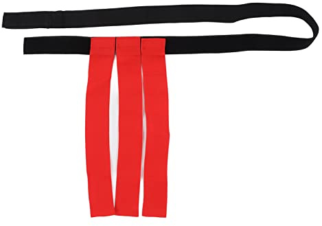 Football Waist Belt Flag Competition Training Waistband Flag Outdoor Sports Pulling Ribbon (Rot)