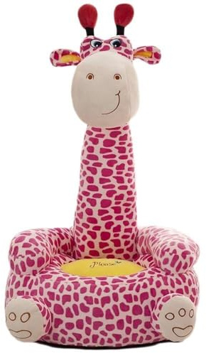 Lockenstab Sitzsack for Kinder, Sitzhocker, Babyhocker, Stuhl, Kinderspielzeug, Kindersofasitz, Kinderstuhl, Sessel, Tiersofasitz(Giraffe-pink)