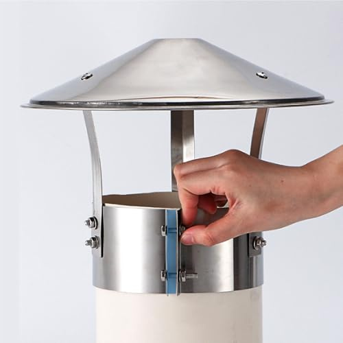 Schornsteinabdeckung Rund Wetterfeste Lüftungsaufsatz Regenhaube Schornstein Edelstahl 201 Kaminabdeckung Dach Abluft Belüftungsabdeckung Für Kamine Holzöfen und Schornstein(245mm/9.64in)