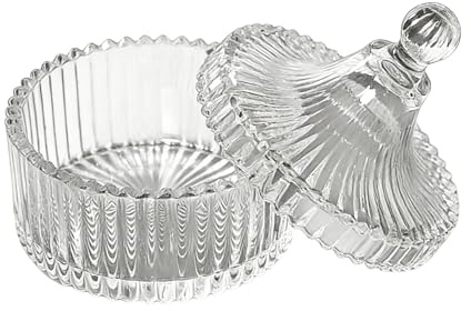 Boîte à Poudre pour le Corps Poudrier en Verre de 800ml avec Houppette de | Pot De Poudre Corporelle Avec Couvercle Pour Femmes Et Filles, Pour Le Bain, La Douche Et Le