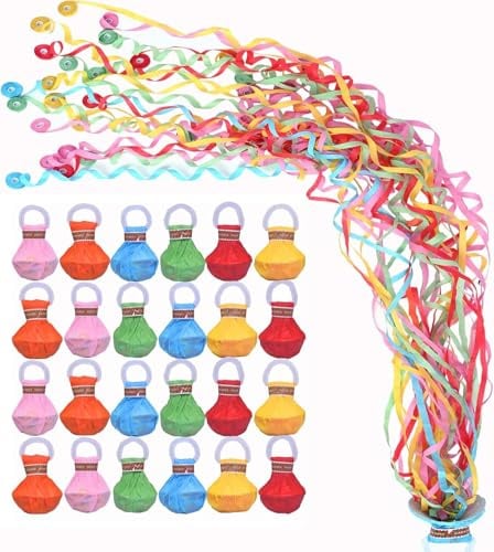 20 Stück Wurf Luftschlangen Konfetti, Party Popper für Geburtstage | Bunte Handwurf Streamer aus Papier für Hochzeit, Karneval, Weihnachten & Feiern – einfache Anwendung, schneller Party-Effekt